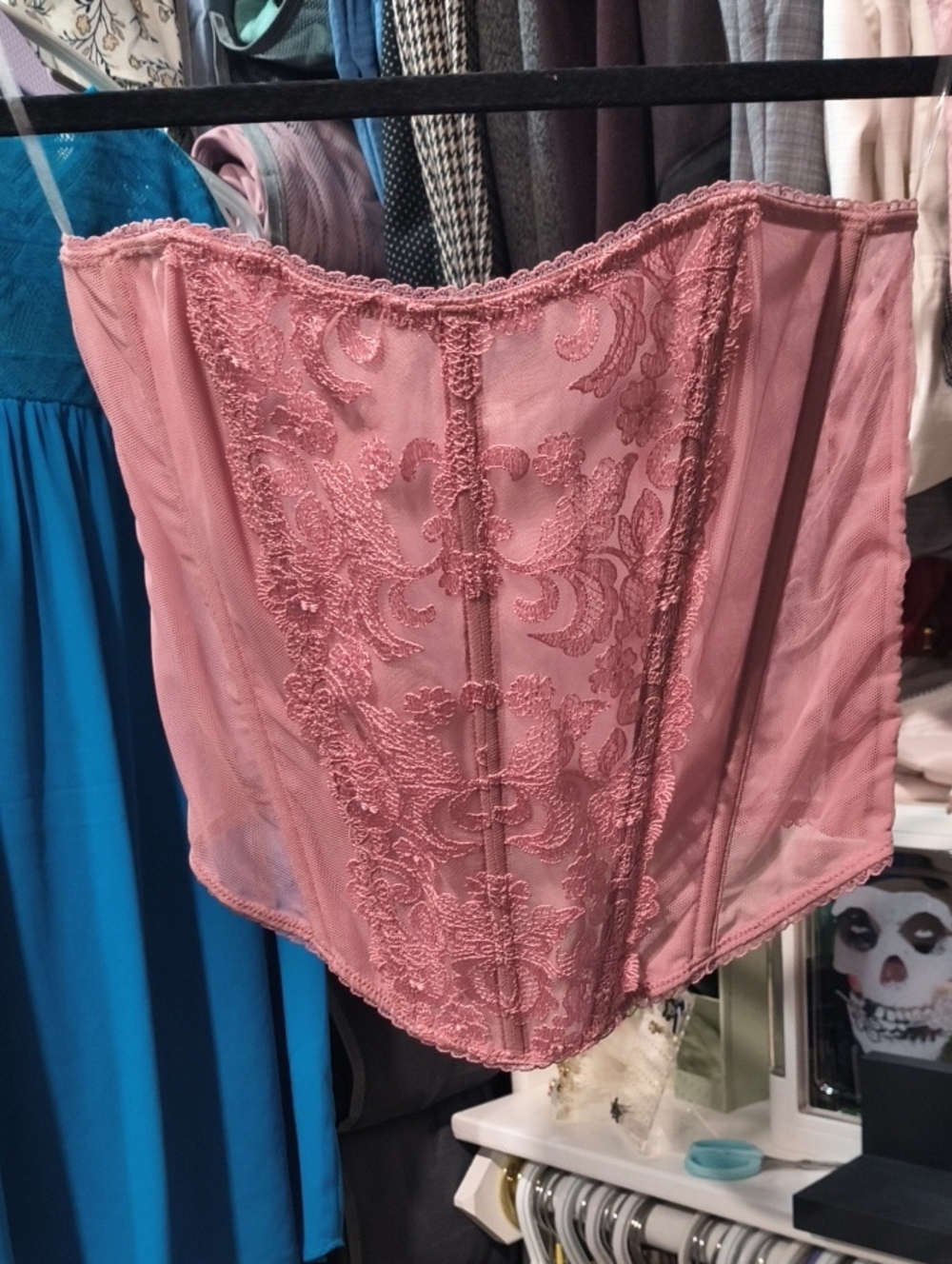 Victoria Secret Dusty Rose Lace Corset Top